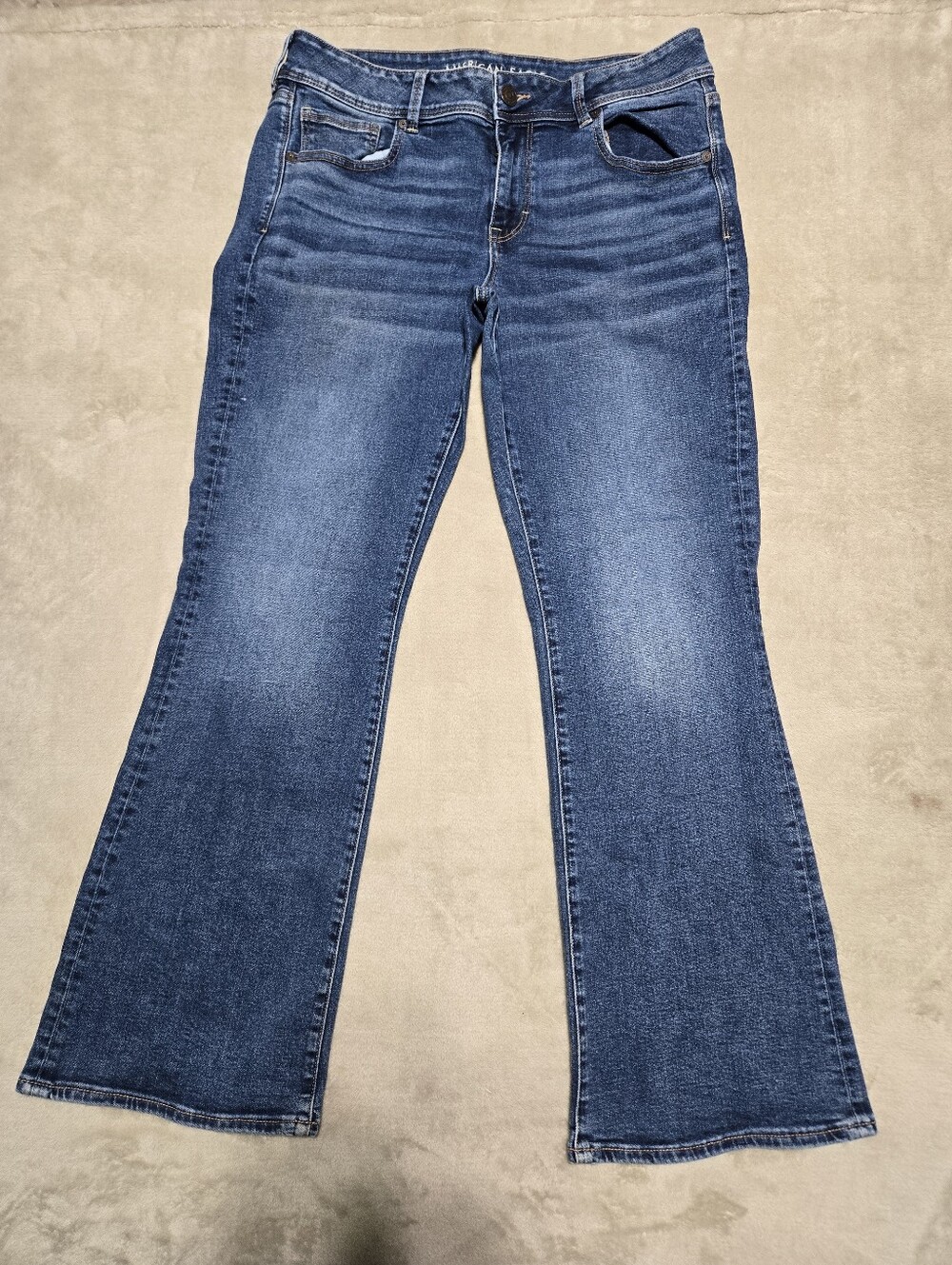 American Eagle Outfitters Kick Boot Denim Blue Jeans Fits Womens Size 34 X 32